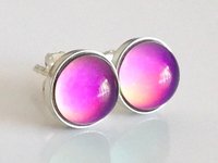 Fairies of the Silver Light - Mood Stud Earrings - 8 mm - Sterling Silver 925
