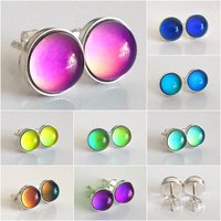 Fairies of the Silver Light - Mood Stud Earrings - 8 mm - Sterling Silver 925