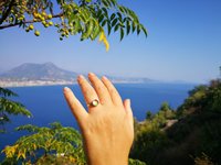 Duchess of the Silver Light - Mood Ring - 8 mm - Sterling Silver 925 - AAA Crystal Quartz