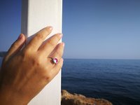 Duchess of the Silver Light - Mood Ring - 8 mm - Sterling Silver 925 - AAA Crystal Quartz