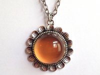 Secret Silver Sunrise of Beauty - Mood Necklace - 20 mm - Brass