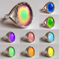 Silver Blossom of Light - Mood Ring - Adjustable - 18x13 mm - Sterling Silver 925