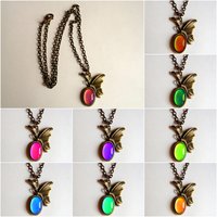 Butterflies of Happiness - Mood Necklace - 14x10 mm - Brass
