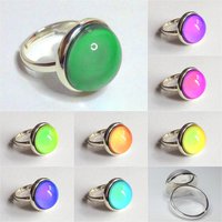 Rising Sun - Mood Ring - Adjustable - 16 mm - Sterling Silver 925