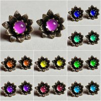Fairies of the Flower Kingdom - Mood Stud Earrings - 6 mm - Brass