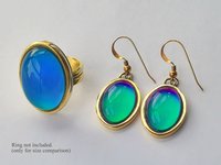 Golden Fire of Youth - Mood Earrings - 18x13 mm - 24k Gold Plated Sterling Silver 925