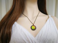 Flower of Love - Mood Necklace - 20 mm - Brass