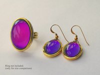Golden Fire of Youth - Mood Earrings - 18x13 mm - 24k Gold Plated Sterling Silver 925