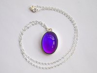 Aphrodites Glow of Mystery - Mood Necklace - 25x18 mm - Sterling Silver 925