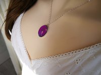 Aphrodites Glow of Mystery - Mood Necklace - 25x18 mm - Sterling Silver 925