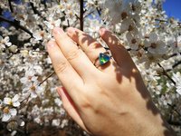 Princess of Mystery - Mood Ring - 9 mm - Sterling Silver 925 (pure or gold plated) - AAA Crystal Quartz