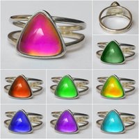 Princess of Mystery - Mood Ring - 9 mm - Sterling Silver 925 (pure or gold plated) - AAA Crystal Quartz