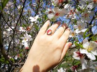 Princess of the Crystal Seas - Mood Ring - 14x10 mm - Sterling Silver 925 (pure or gold plated) - AAA Crystal Quartz