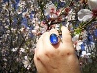 King of Gentlemen - Mood Ring - 18x13 mm - Stainless Steel - smooth AAA Crystal Quartz