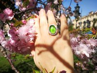 King of Gentlemen - Mood Ring - 18x13 mm - Stainless Steel - smooth AAA Crystal Quartz