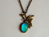 Butterflies of Happiness - Mood Necklace - 14x10 mm - Brass