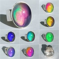 Queen of Heavenly Delight - Mood Ring - 20x15 mm - Sterling Silver 925 (pure or gold plated) - AAA Crystal Quartz