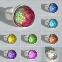 World of Crystal Stars - Mood Ring - 15 mm - Sterling Silver 925 (pure or gold plated) - AAA Crystal Quartz