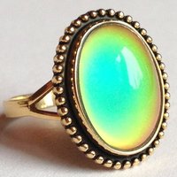 First Princess of the Empire - Mood Ring - 14x10 mm - 24K Gold Plated Sterling Silver 925