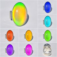 Silver Mirror of Beauty - Mood Ring - 30x20 mm - Sterling Silver 925