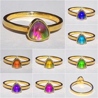 The Little Lord - Mood Ring - 6 mm - 24k Gold Plated Sterling Silver 925 - AAA Crystal Quartz