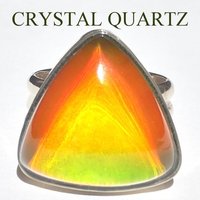 Sovereign of Lightning - Mood Ring - 20 mm - Sterling Silver 925 - AAA Crystal Quartz