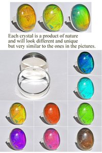 Holiday Ocean - Mood Ring - Crystal Quartz - 24x18 mm - Sterling Silver 925