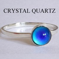 Princess of the Light - Mood Ring - 6 mm - Sterling Silver 925 - AAA Crystal Quartz