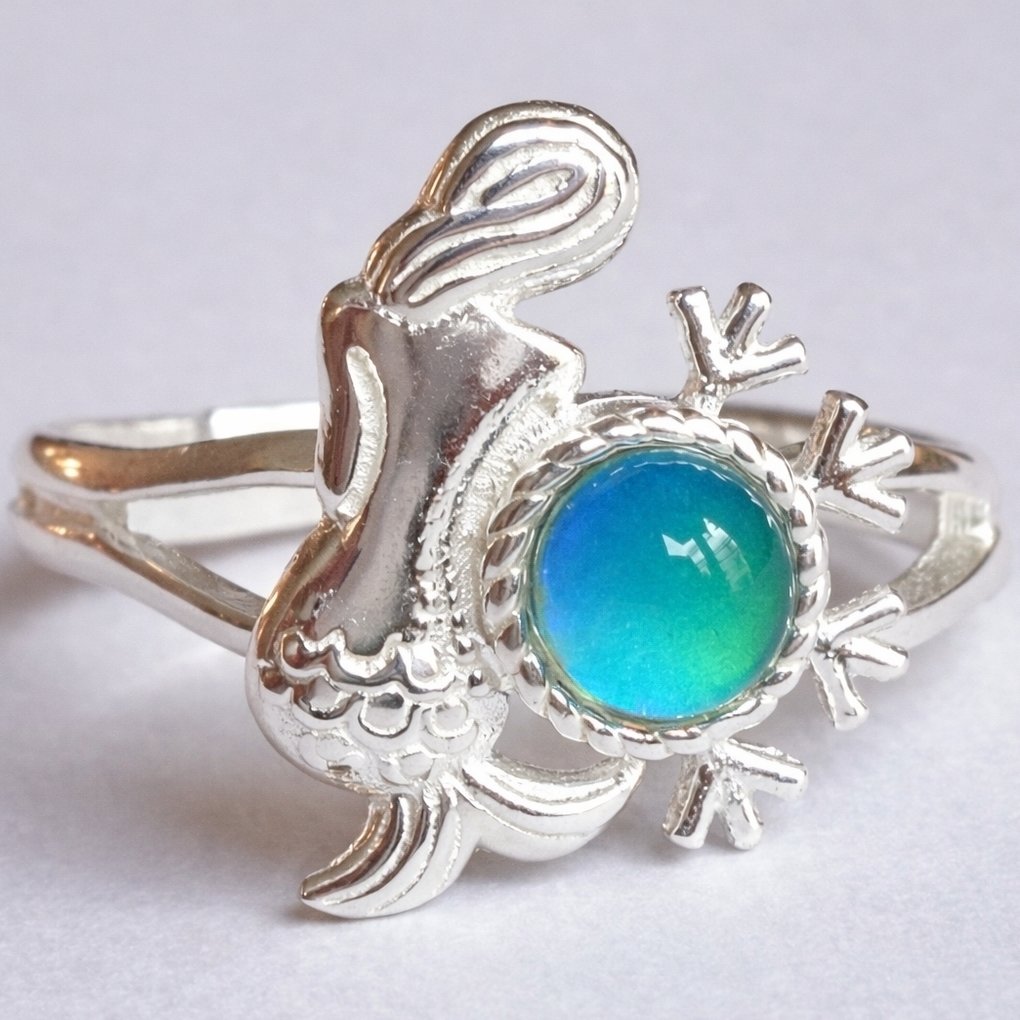 Princess of the Ocean - Mood Ring - Adjustable - 5 mm - Sterling Silver 925