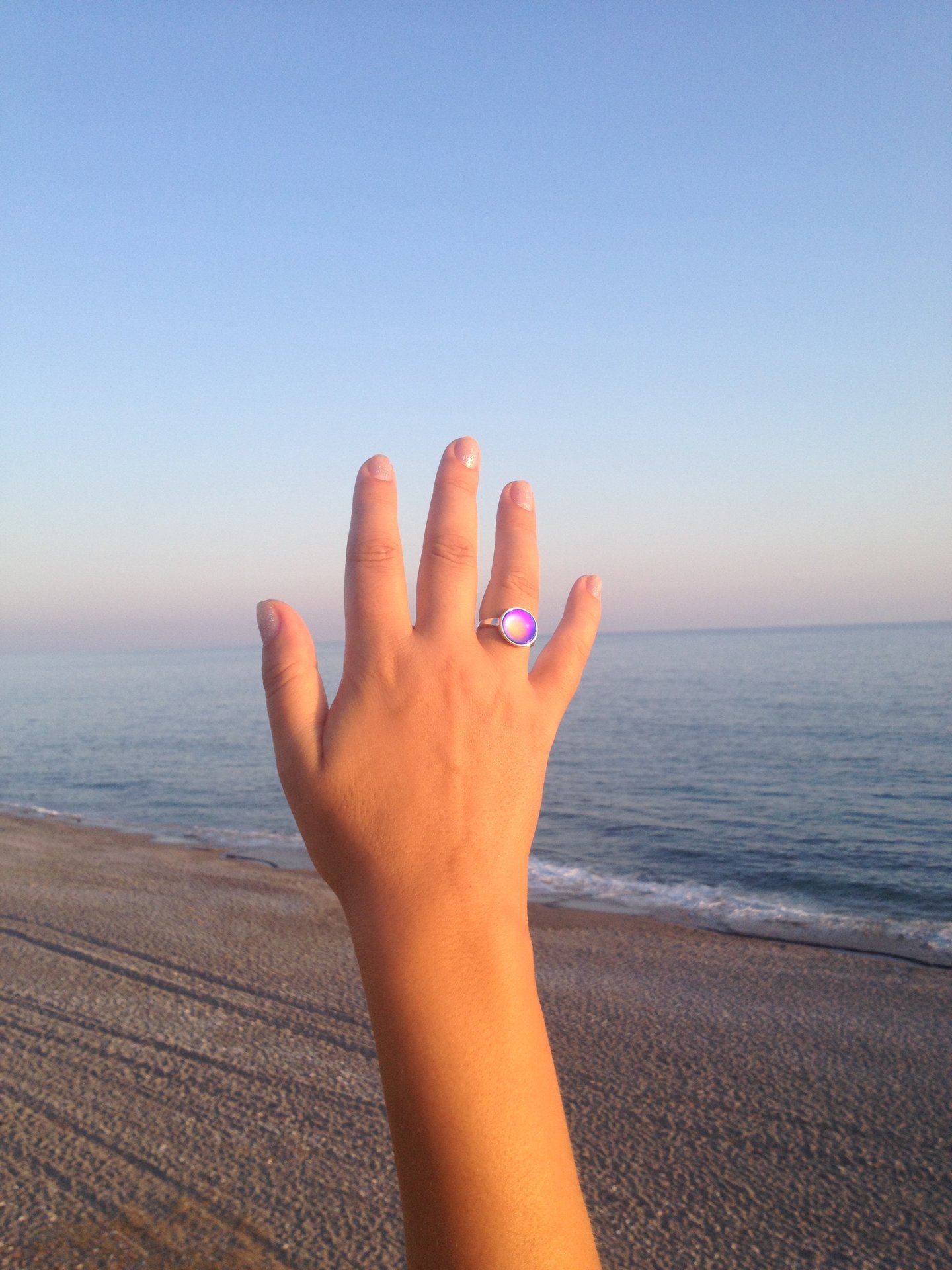 Silver Star of Romance - Mood Ring - 12 mm - Sterling Silver 925
