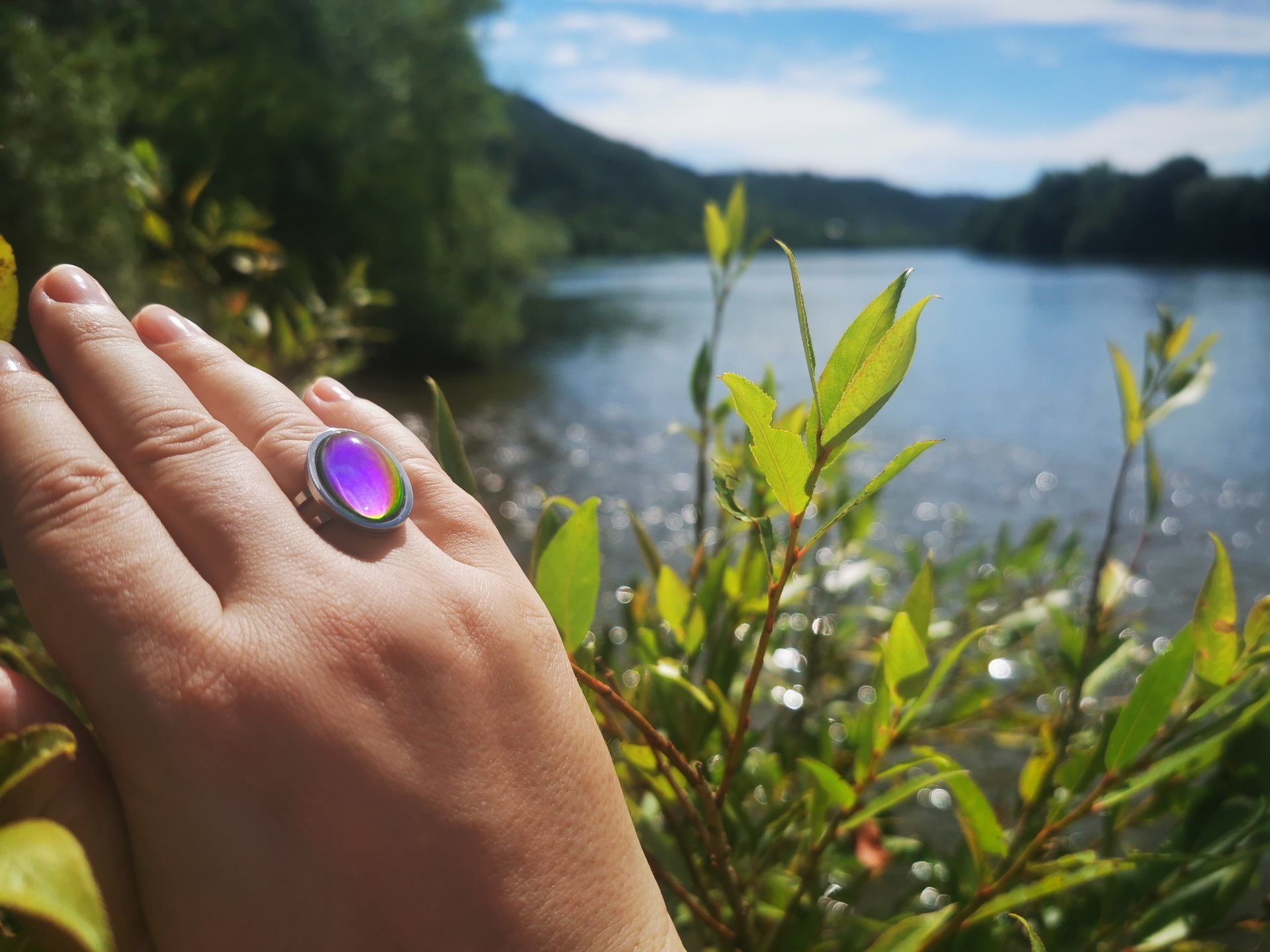 Royal Mood - Mood Ring - Adjustable - 18x13 mm - Stainless Steel