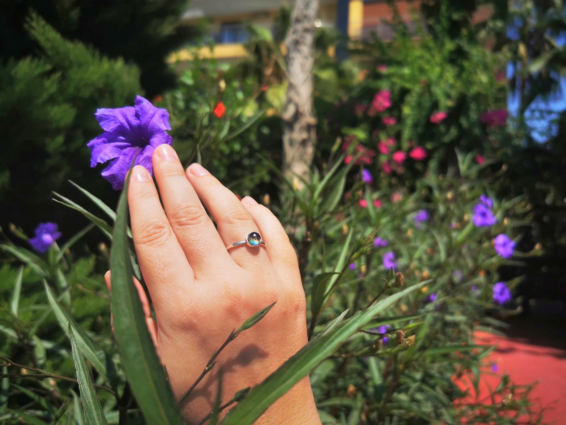 Blush of Attraction - Mood Ring - 6 mm - Sterling Silver 925 - AAA Crystal Quartz