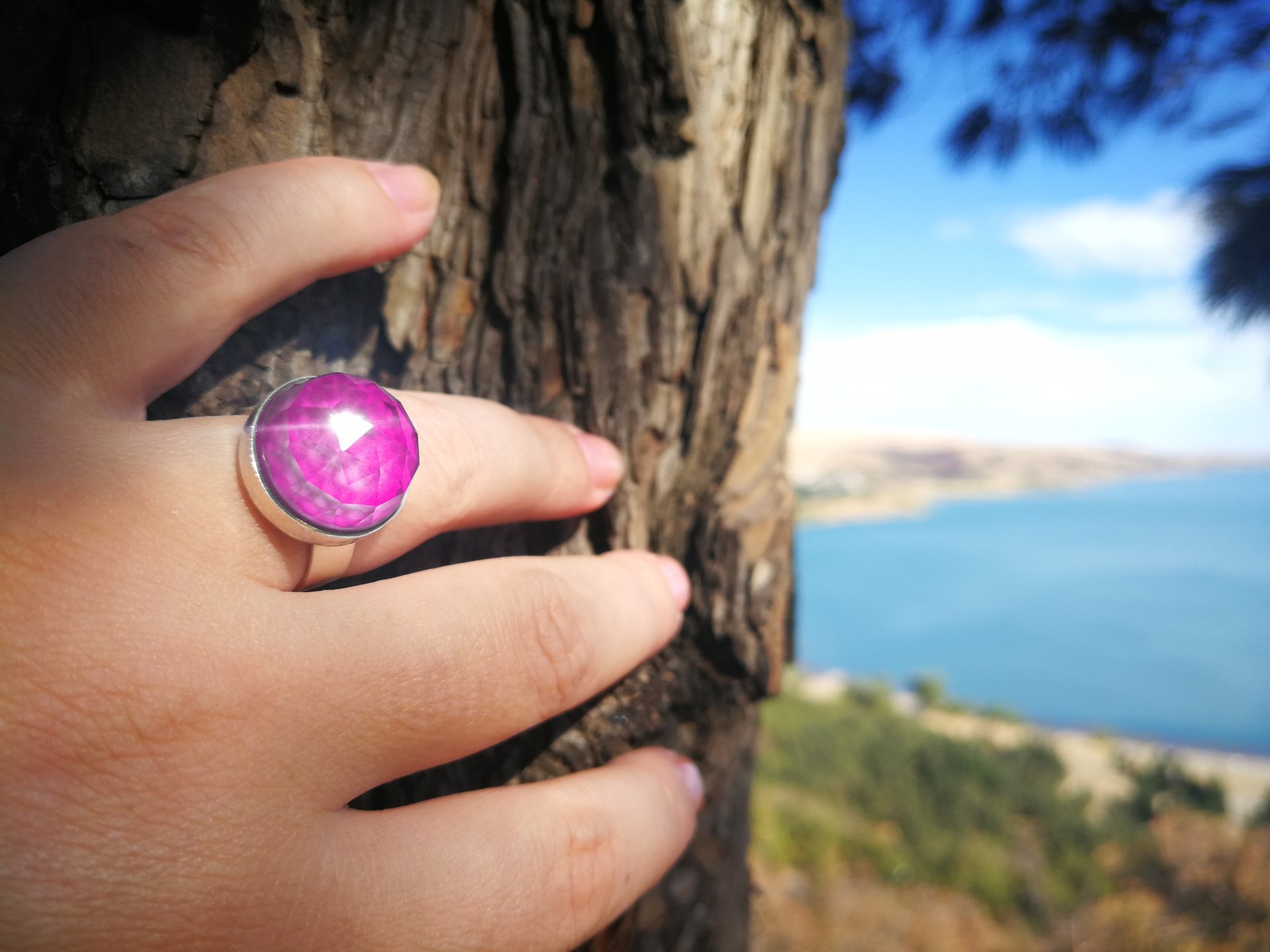 World of Crystal Stars - Mood Ring - 15 mm - Sterling Silver 925 (pure or gold plated) - AAA Crystal Quartz