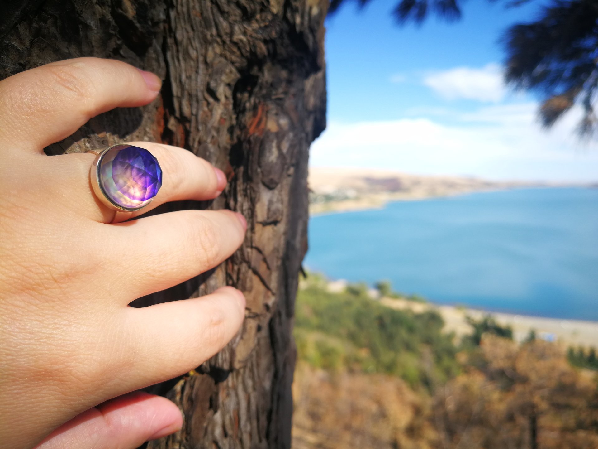 World of Crystal Stars - Mood Ring - 15 mm - Sterling Silver 925 (pure or gold plated) - AAA Crystal Quartz