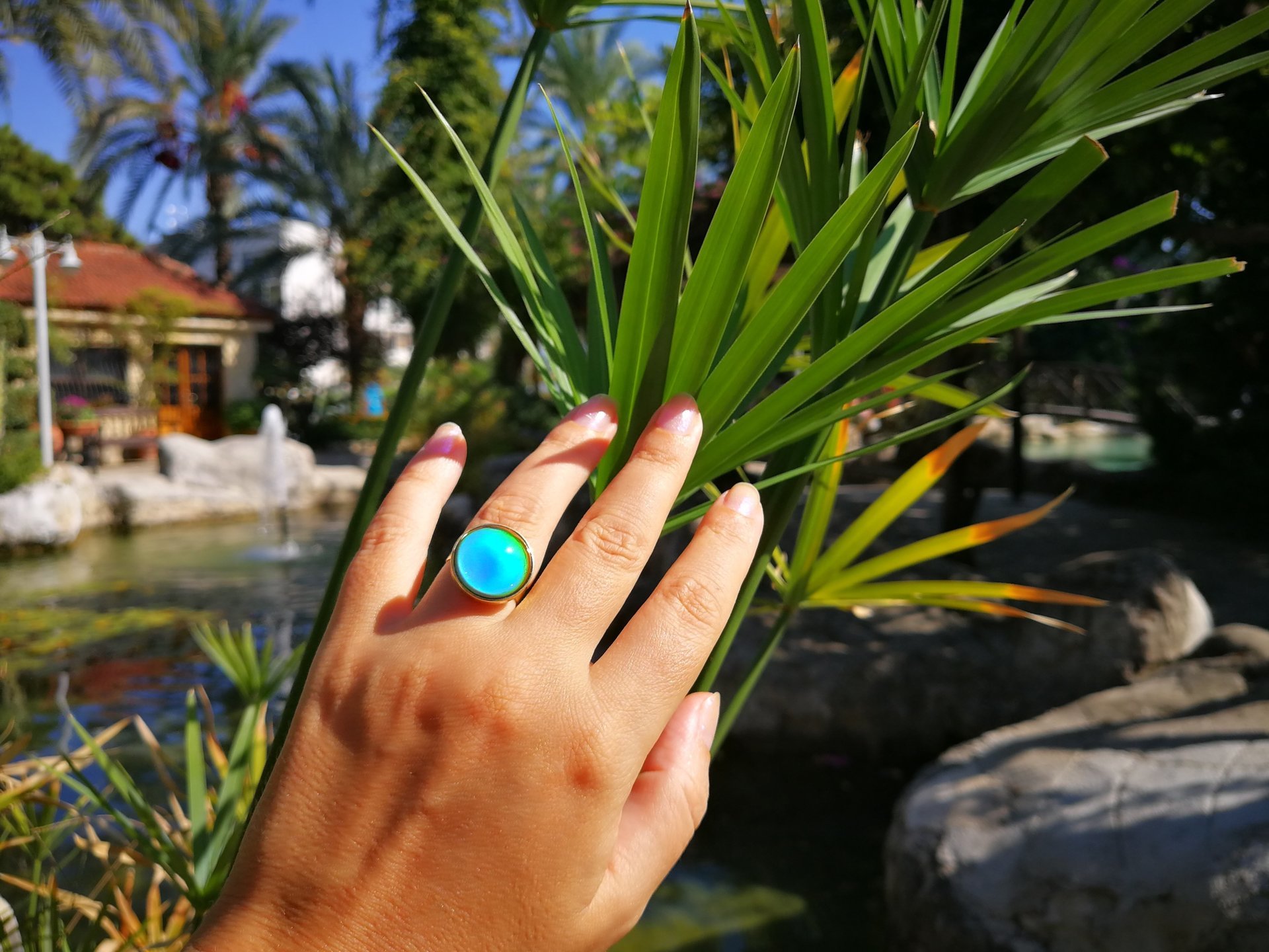 Golden Dream - Mood Ring - 16 mm - 24K Gold Plated Sterling Silver 925