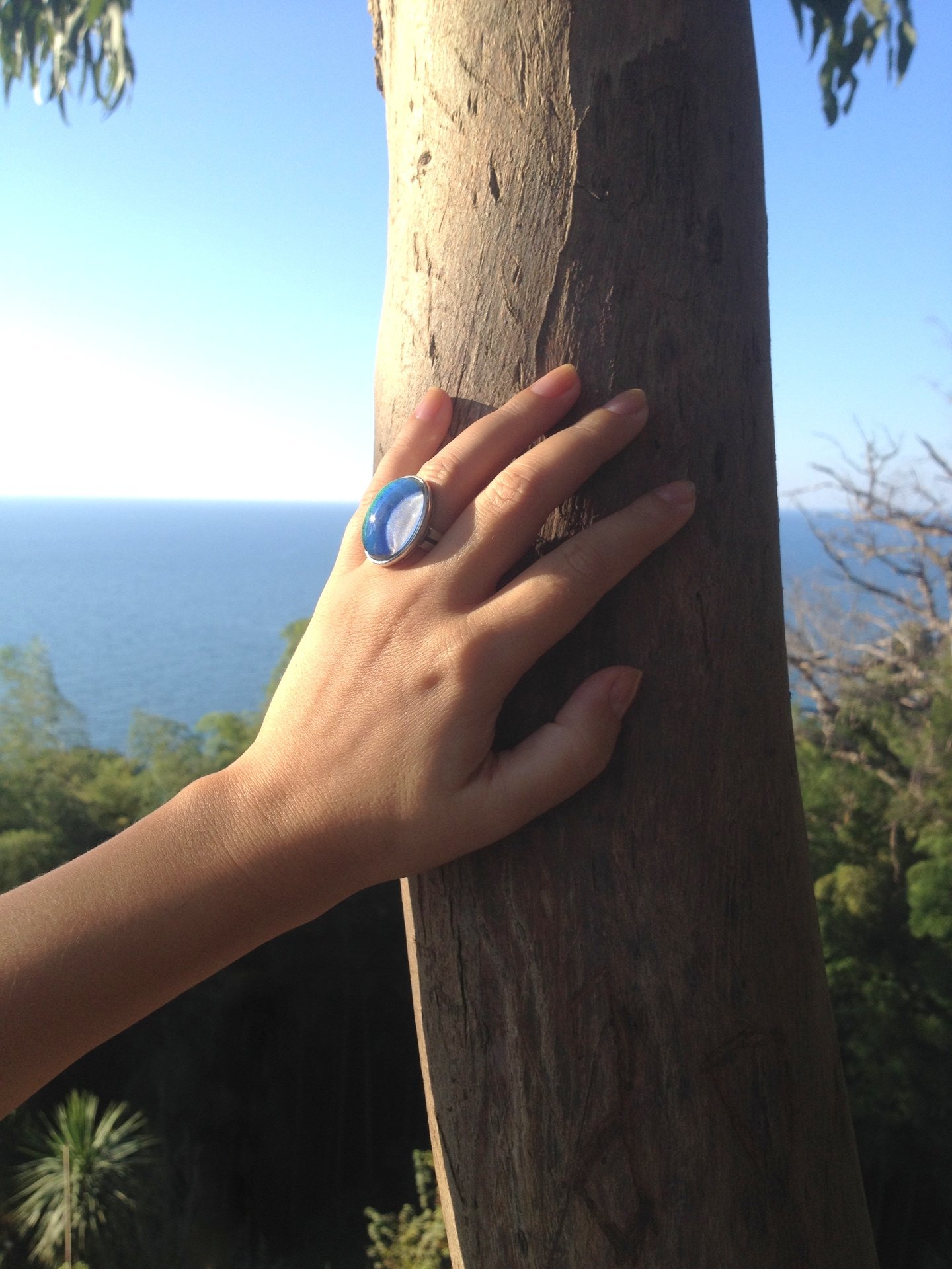 Silver Fountain of Youth - Mood Ring - 25x18 mm - Sterling Silver 925