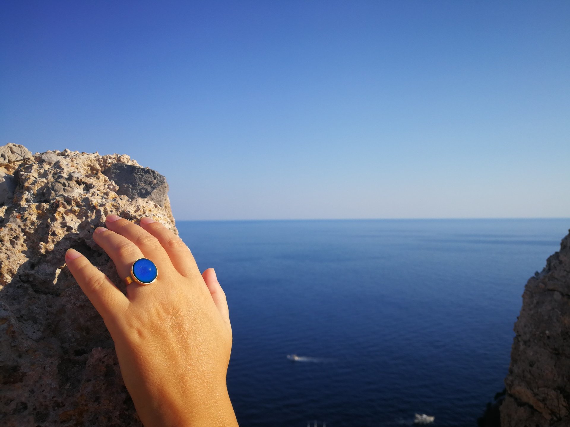Golden Dream - Mood Ring - 16 mm - 24K Gold Plated Sterling Silver 925