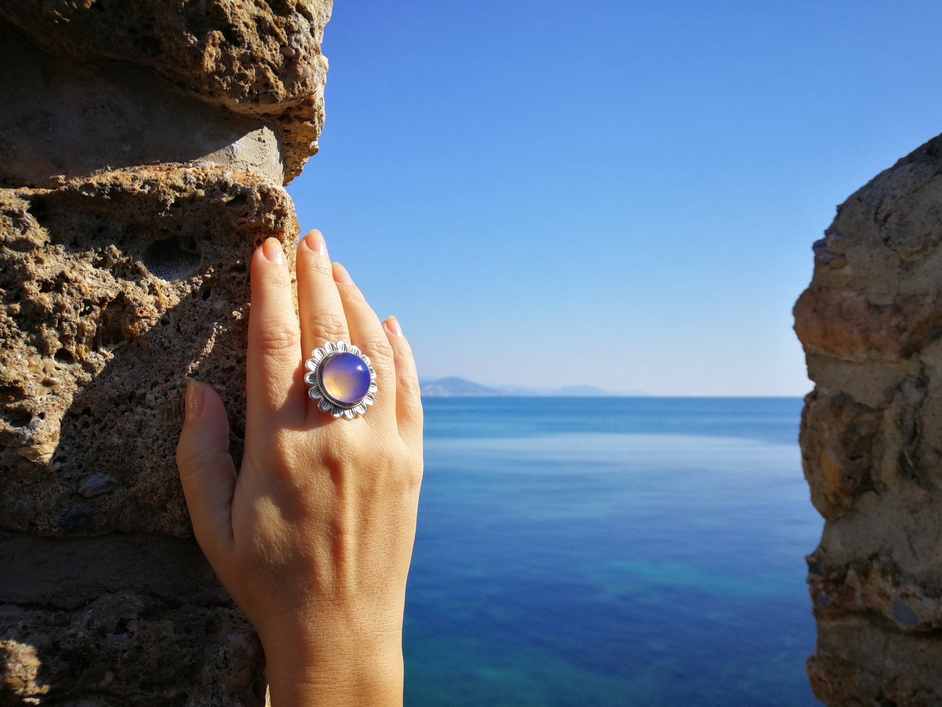 Silver Sunrise of Beauty - Mood Ring - 20 mm - Sterling Silver 925