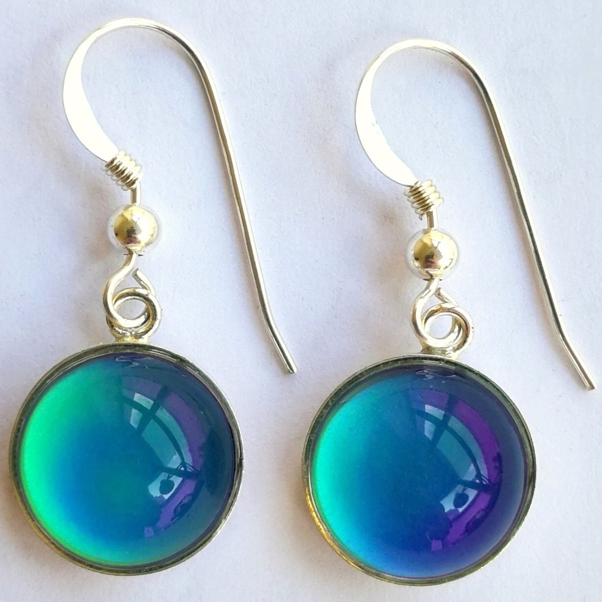 Silver Winged Princesses - Mood Earrings - 10 mm - Sterling Silver 925