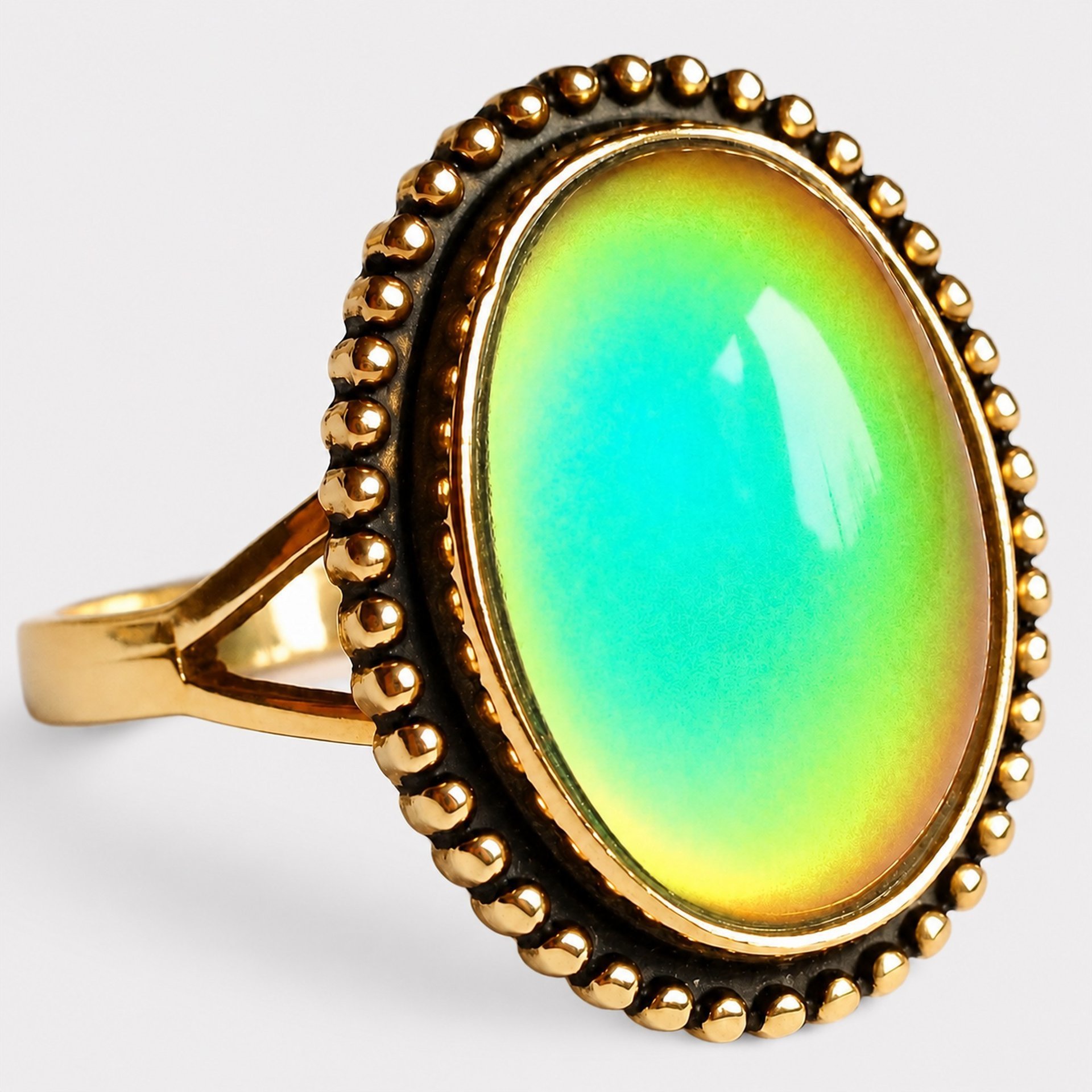 First Princess of the Empire - Mood Ring - 14x10 mm - 24K Gold Plated Sterling Silver 925