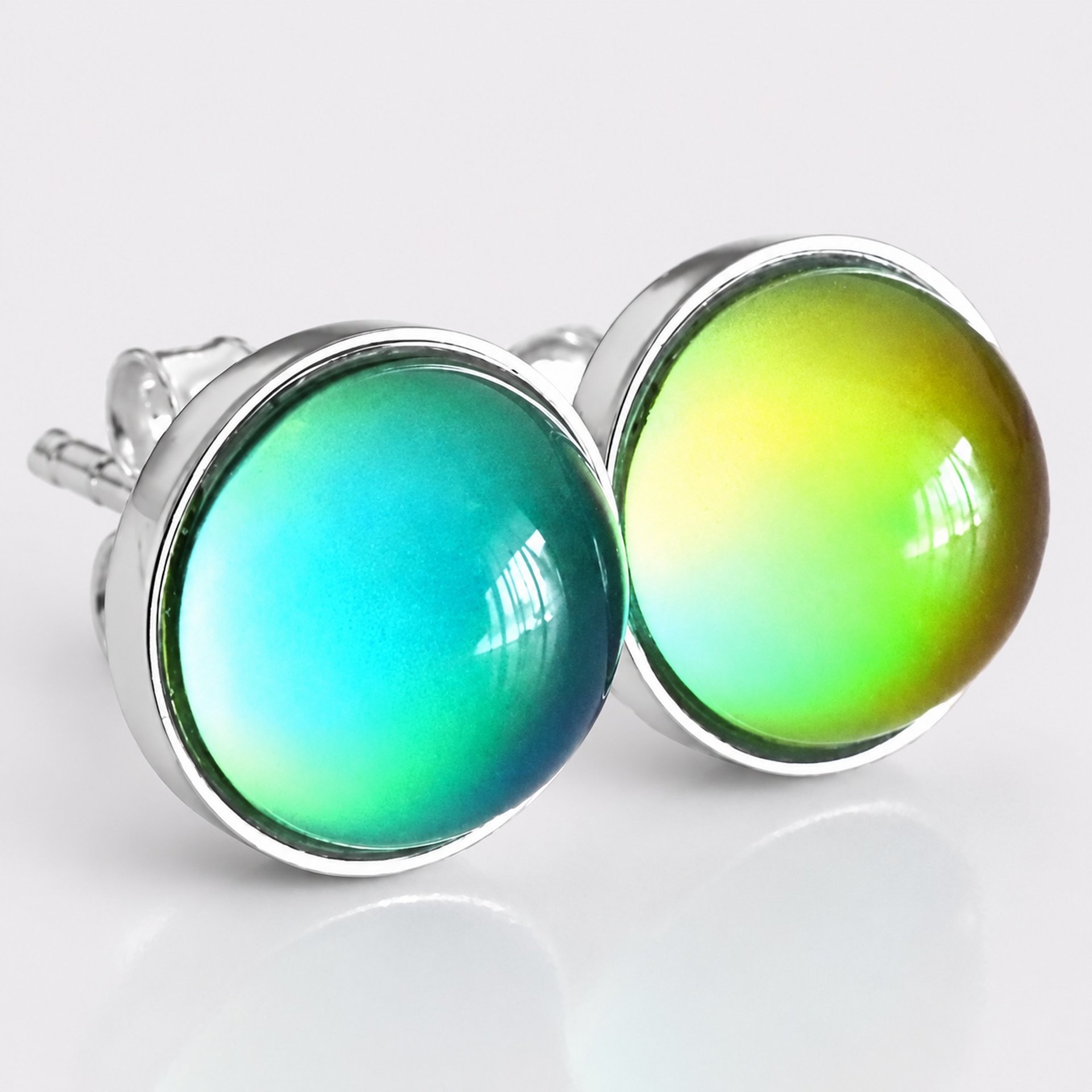 Fairies of the Silver Light - Mood Stud Earrings - 8 mm - Sterling Silver 925