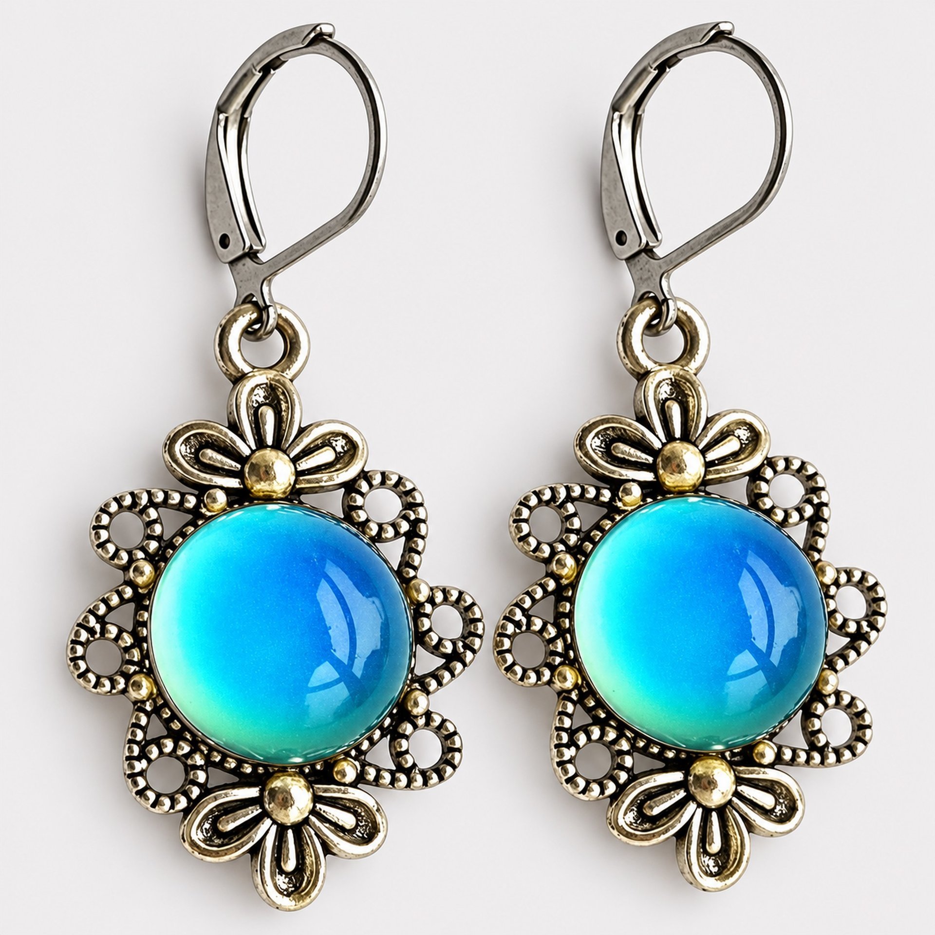 Silver Princesses of Nobles - Mood Earrings - 12 mm - Brass