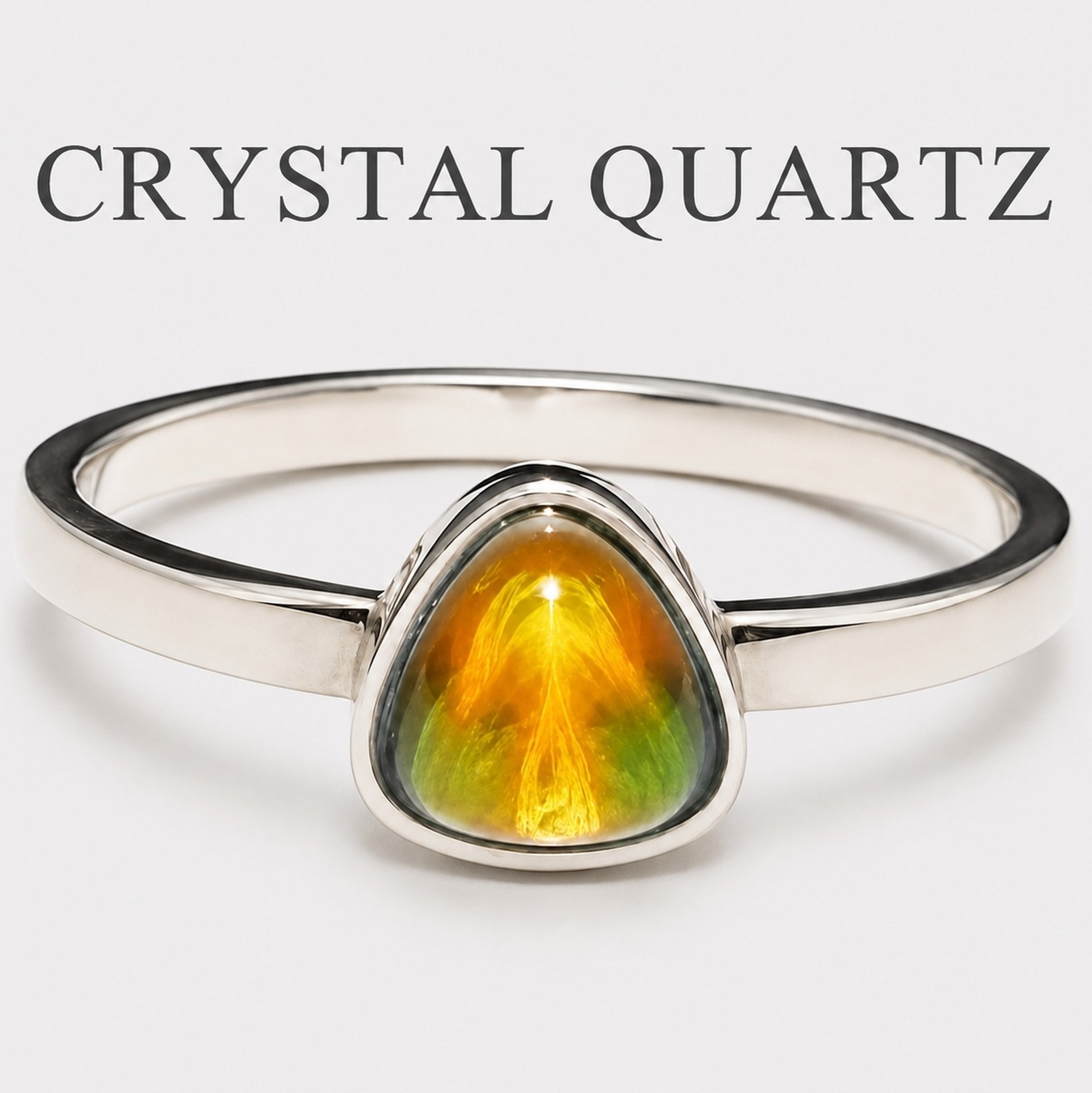 The Little Lord - Mood Ring - 6 mm - Sterling Silver 925 - AAA Crystal Quartz 