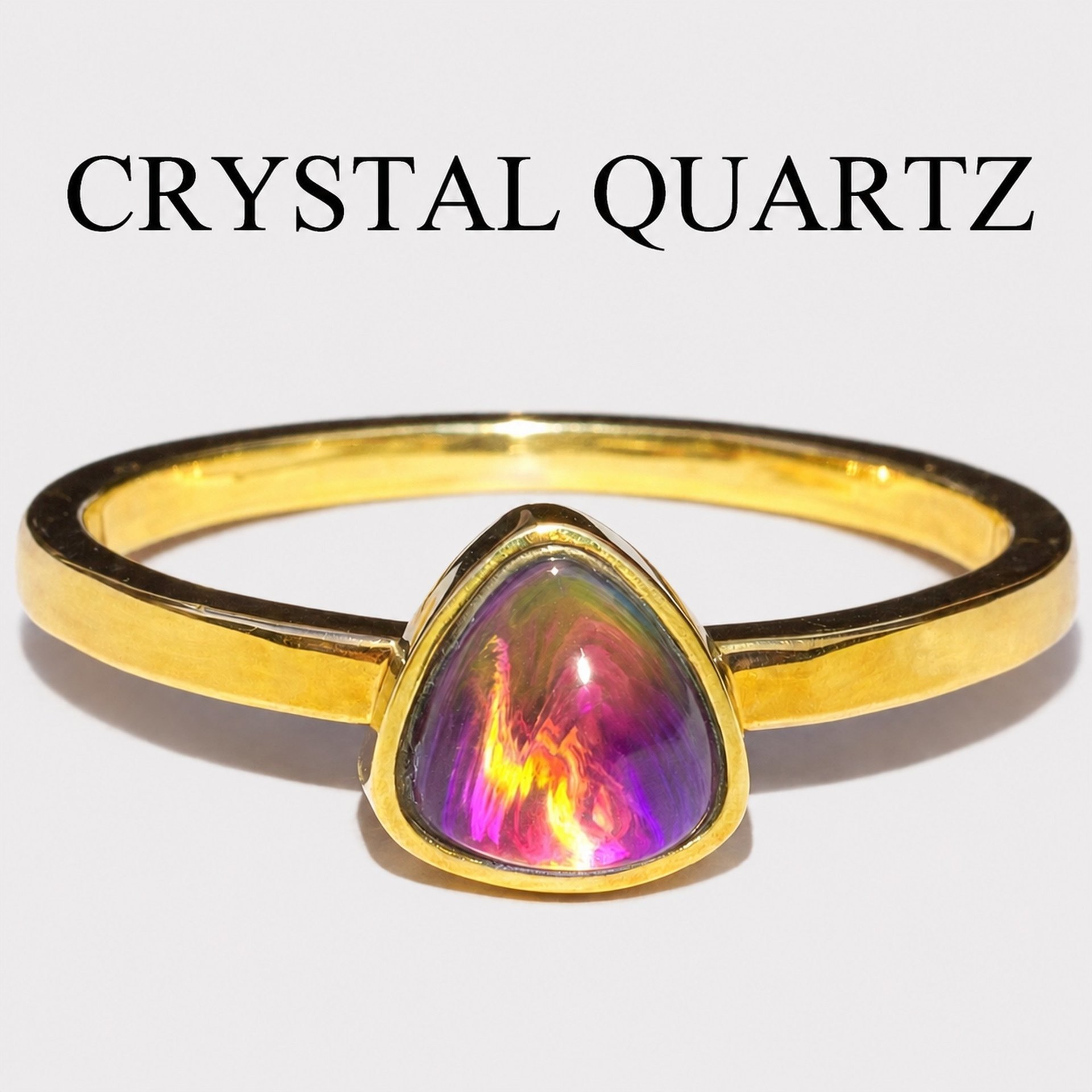 The Little Lord - Mood Ring - 6 mm - 24k Gold Plated Sterling Silver 925 - AAA Crystal Quartz 