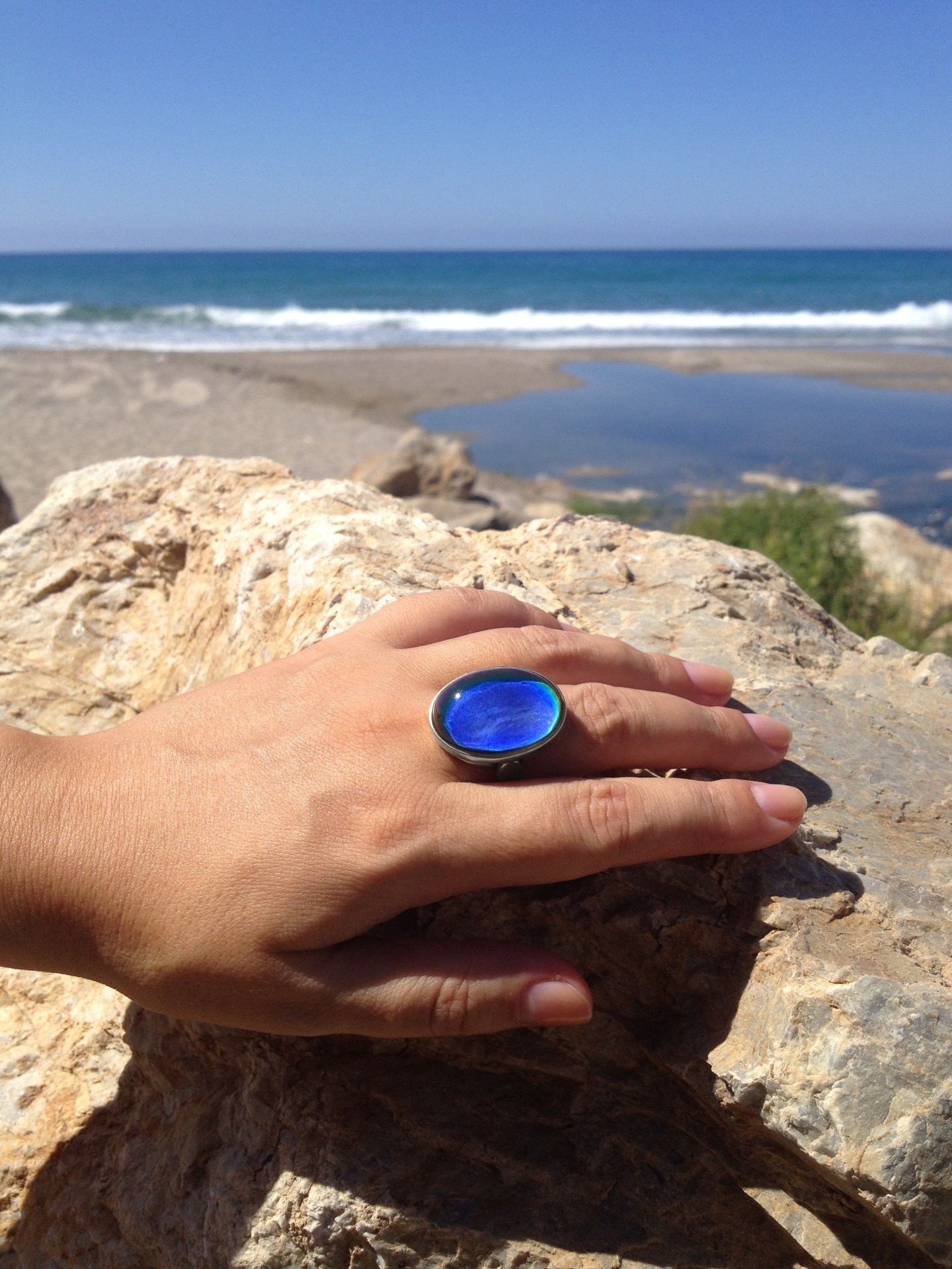 Silver Ring of Wishes - Mood Ring - 25x18 mm - Sterling Silver 925