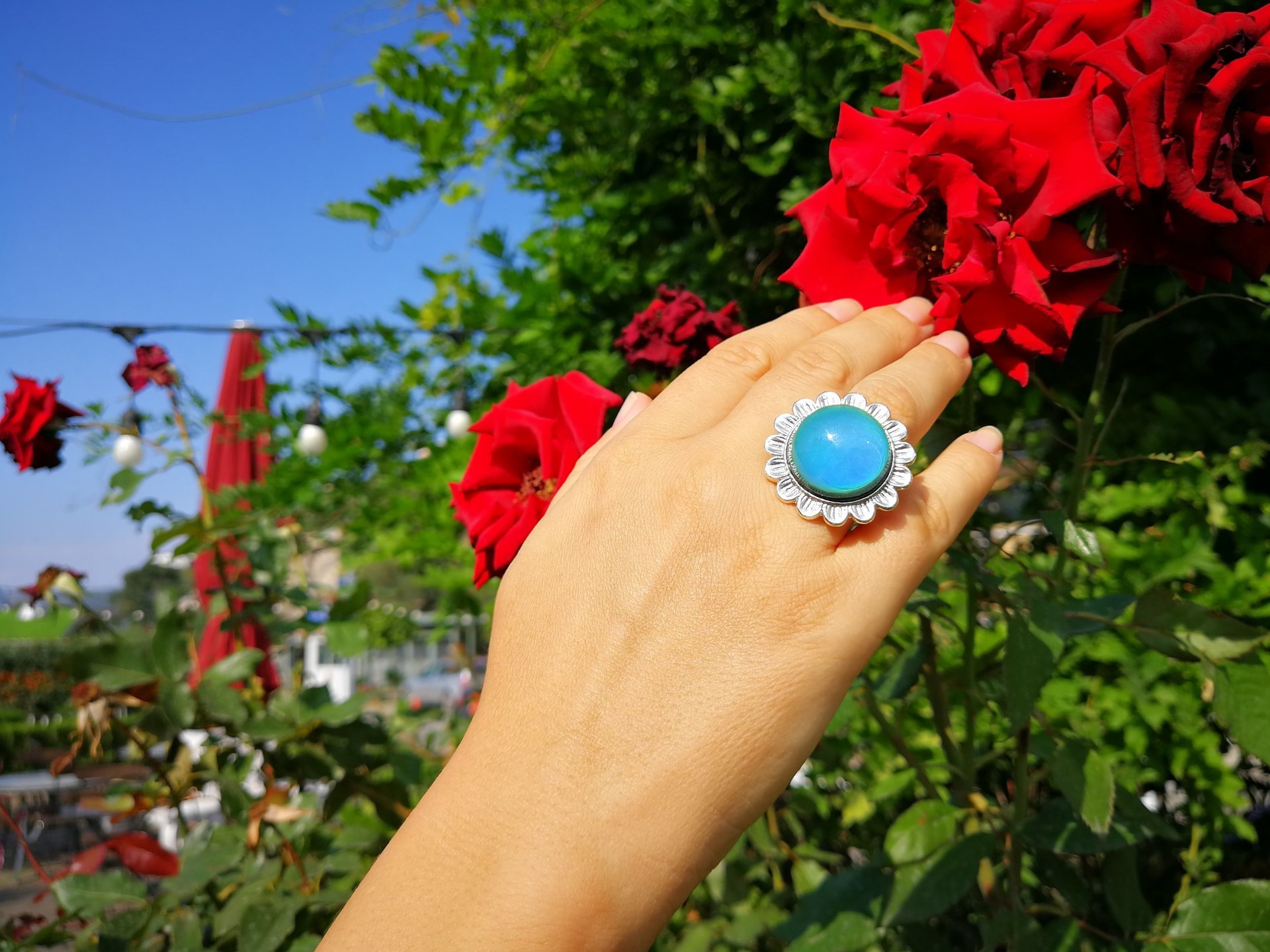 Silver Sunrise of Beauty - Mood Ring - 20 mm - Sterling Silver 925