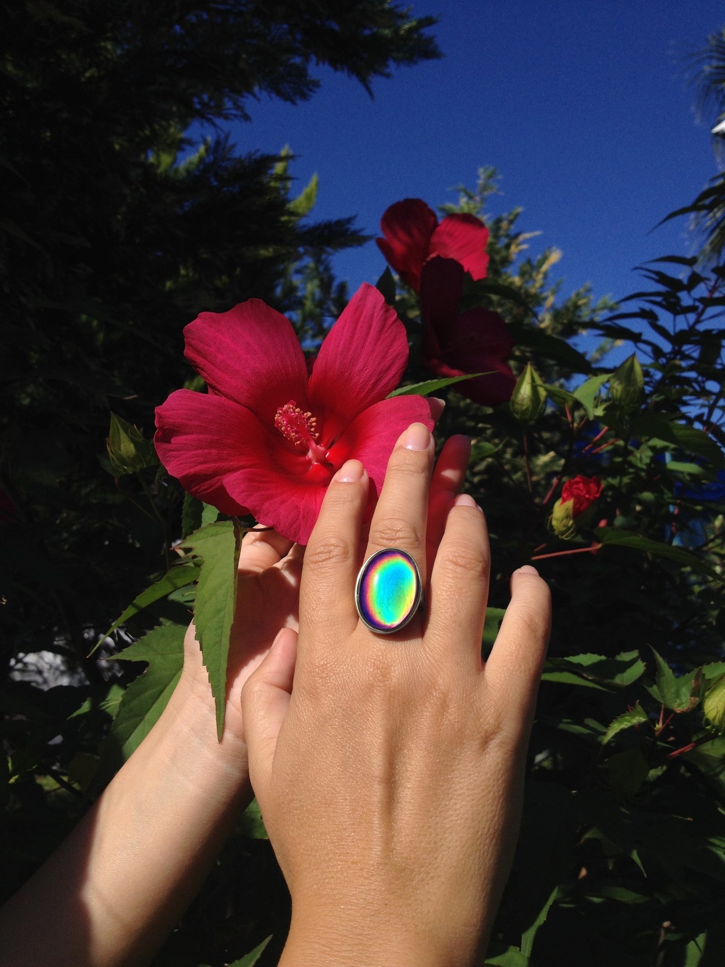 Silver Ring of Wishes - Mood Ring - 25x18 mm - Sterling Silver 925