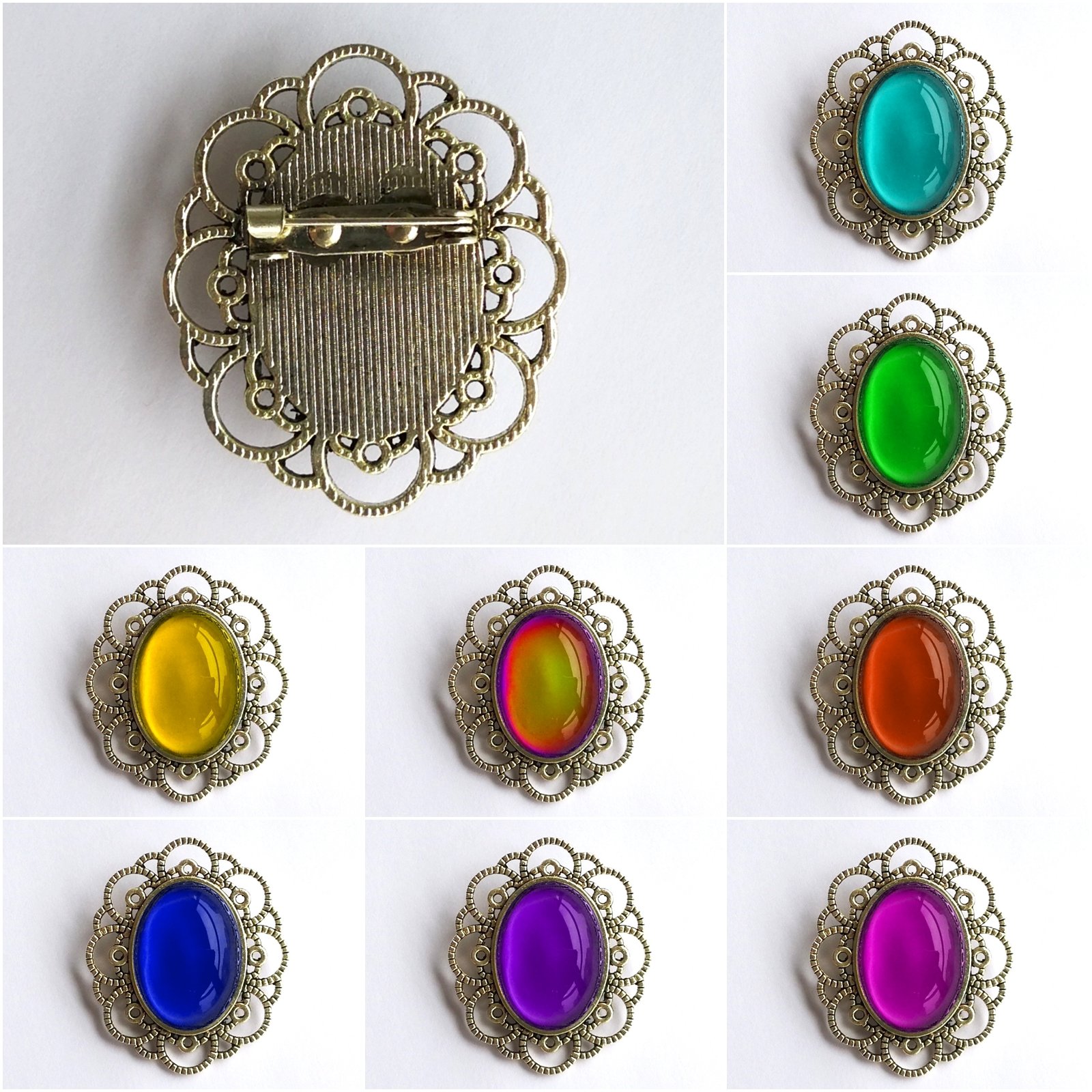 Silver Venus of Rome - Mood Brooch - 25x18 mm - Brass