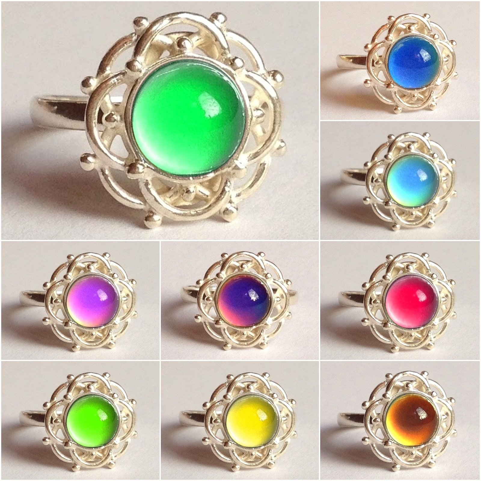 Enigma of Love - Mood Ring - 8 mm - Sterling Silver 925