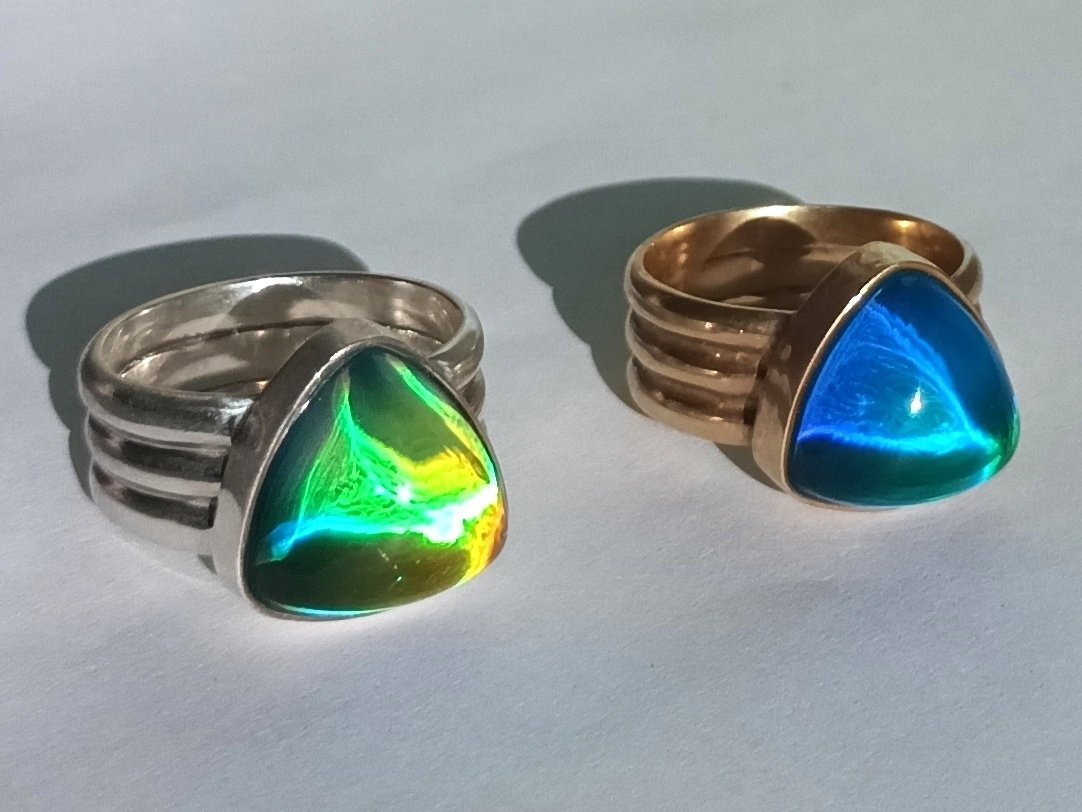 Lord of Lightning - Mood Ring - 15 mm - Sterling Silver 925 - AAA Crystal Quartz